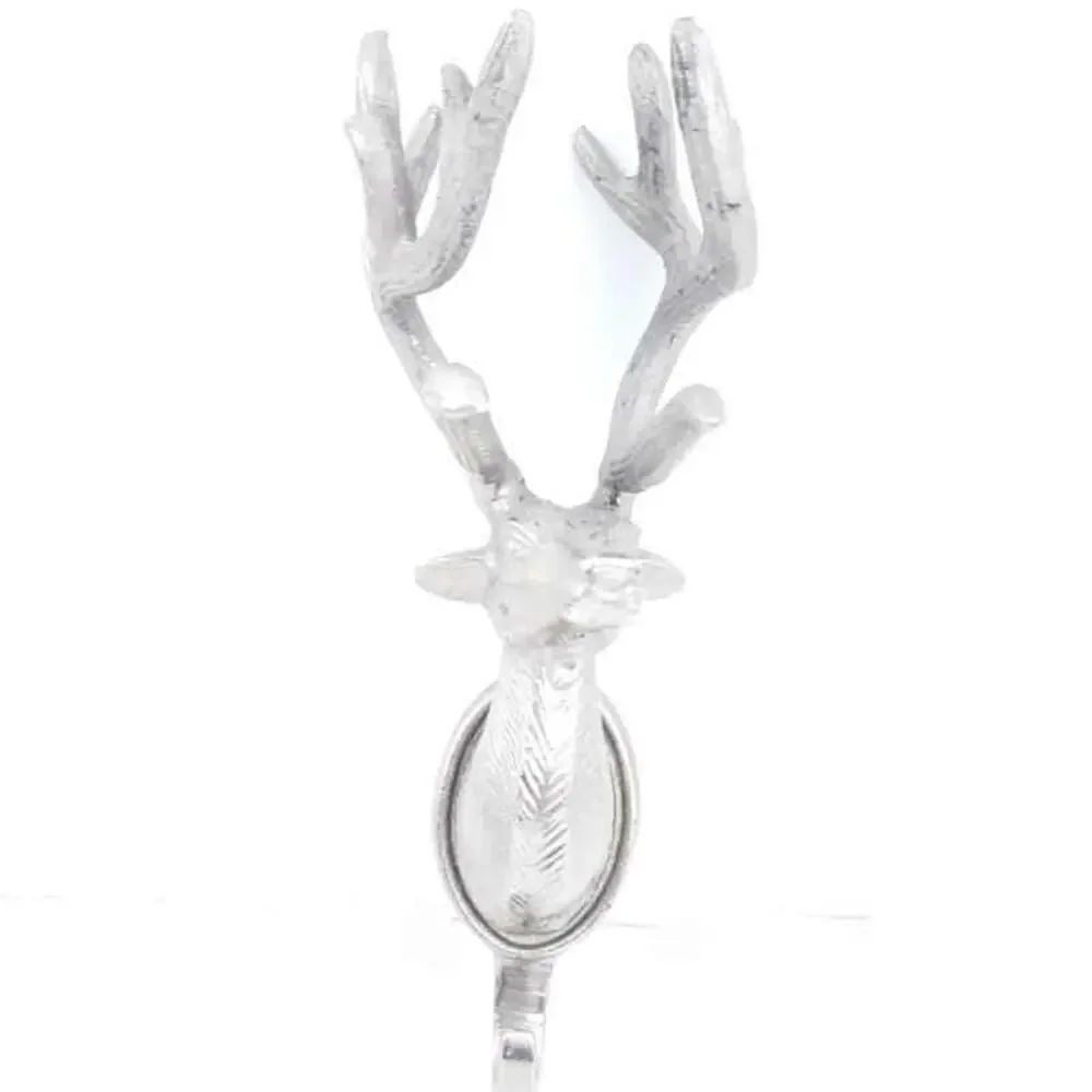 Metal Deer Hook Silver Wall Decoration Antlers 11.5